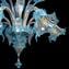 Venezianischer Kronleuchter Laguna - Kristallglas und Aquamare - Original Muranoglas