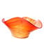 Sombrero Bowl rot und bernsteinfarben - Geblasenes Glas