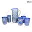 Laguna Glasses Set - Tumblers with silver - Original Murano Glass