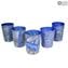 Laguna Glasses Set - Tumblers with silver - Original Murano Glass