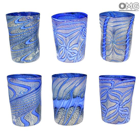 人気ショップ Tumblers - Set Glasses Laguna with Murano Original - silver 工芸品