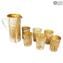 Amber Glasses Set - Pure Silver - Original Murano Glass