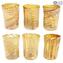 Amber Glasses Set - Pure Silver - Original Murano Glass