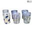 Ice Glasses Set - Tumblers with silver - Original Murano Glass