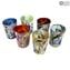 Mirò Brillen Set - Becher aus reinem Silber - Original Murano Glas