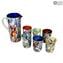 Mirò Glasses Set - Tumblers Pure silver - Original Murano Glass