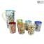 Kandinsky Glasses Set - Tumblers with pure Silver - Original Murano Glass