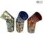 Kandinsky Glasses Set - Tumblers with pure Silver - Original Murano Glass