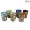 Kandinsky Glasses Set - Tumblers with pure Silver - Original Murano Glass