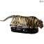 Tigre sur socle - Sculpture - Verre de Murano original OMG