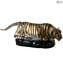 Tigre na Base - Escultura - Vidro Murano Original OMG