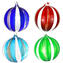 Set of 4 Christmas Ball - Canes Fantasy - Murano Glass Xmas