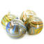 4er Set Weihnachtskugel - Twisted Fantasy mit Gold - Murano Glass Xmas