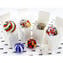 Set of 4 Christmas Ball - Spots Fantasy with Gold - Murano Glass Xmas