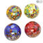 Conjunto de 4 bolas de Natal - Spots Fantasy com Ouro - Vidro Murano Xmas