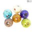 Conjunto de 6 bolas de Natal - Millefiori Fantasy com ouro - Murano Glass Xmas