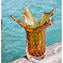 Mode Blumenvase der 60er Jahre - Bernstein venezianisches Glas Murano OMG®
