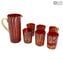 Ensemble de verres Red Passion - Gobelets avec argent - Verre de Murano Original OMG