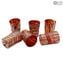 Red Passion Glasses Set - Becher mit Silber - Original Murano Glass OMG