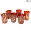 Red Passion Glasses Set - Becher mit Silber - Original Murano Glass OMG