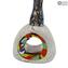 Lovers Sculpture - Millefiori Mix color and Silver - Original Murano Glass OMG