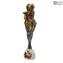 Lovers Sculpture - Millefiori Mix color and Silver - Original Murano Glass OMG