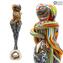Lovers Sculpture - Millefiori Mix color and Silver - Original Murano Glass OMG