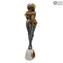 Lovers Sculpture - Millefiori Mix color and Silver - Original Murano Glass OMG