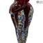 Liebhaberskulptur - Millefiori Rot und Silber - Original Murano Glas