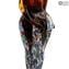 Lovers Sculpture - Millefiori Amber and Silver - Original Murano Glass OMG