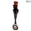 Lovers Sculpture - Millefiori Amber and Silver - Original Murano Glass OMG