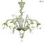 Venezianischer Kronleuchter Rosetto Weiß Grün - Original Murano Glas