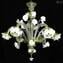 Venetian Chandelier Rosetto White Green - Original Murano Glass