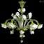 Venetian Chandelier Rosetto White Green - Original Murano Glass