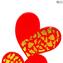 Double Heart Love - Verre rouge or pur - Verre de Murano original OMG®