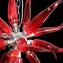 مصباح مادوسان أحمر - 6 لمبات - زجاج مورانو أصلي OMG