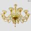 Venetian Chandelier Calergi Pastorale - Gold 24 kt - Original Murano Glass OMG