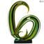 Green Waves-Sculpture-Original Murano Glass OMG