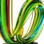 Green Waves-Sculpture-Original Murano Glass OMG