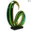 Green Waves-Sculpture-Original Murano Glass OMG