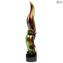 Flammes multicolores - Sculpture - Verre de Murano original OMG