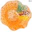 قطعة مركزية للوعاء قوس قزح - برتقالي - زجاج مورانو الأصلي OMG
