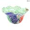 Bowl Centerpiece Rainbow - Green - Original Murano Glass OMG