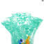 فازة قوس قزح - خضراء - زجاج مورانو الأصلي OMG