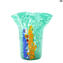 Vase Regenbogen - Grün - Original Murano Glas OMG