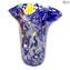 Vase Regenbogen - Blau - Original Murano Glas OMG