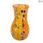 Vase Flasche Regenbogen - Orange - Original Murano Glas OMG