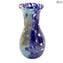 Vase Bouteille Arc-en-ciel - Bleu - Verre de Murano Original OMG