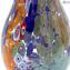 Vase Flasche Regenbogen - Blau - Original Murano Glas OMG