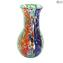 Vase Flasche Regenbogen - Grün - Original Murano Glas OMG